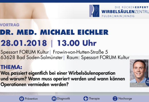 Ankündigung Vortrag Dr. med. M. Eichler im Rahmen der 11. Gesundheitstage in Bad Soden-Salmünster